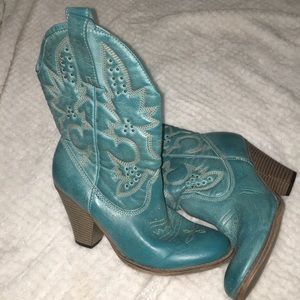 Girl Mia Turquoise Cowgirl Boots